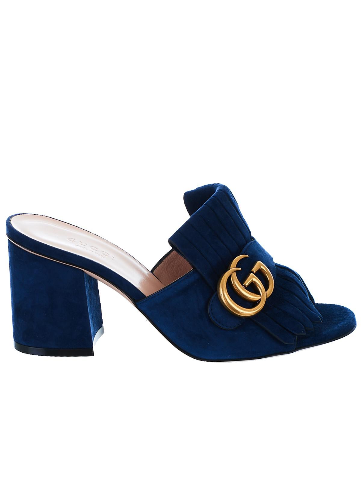 blue gucci mules