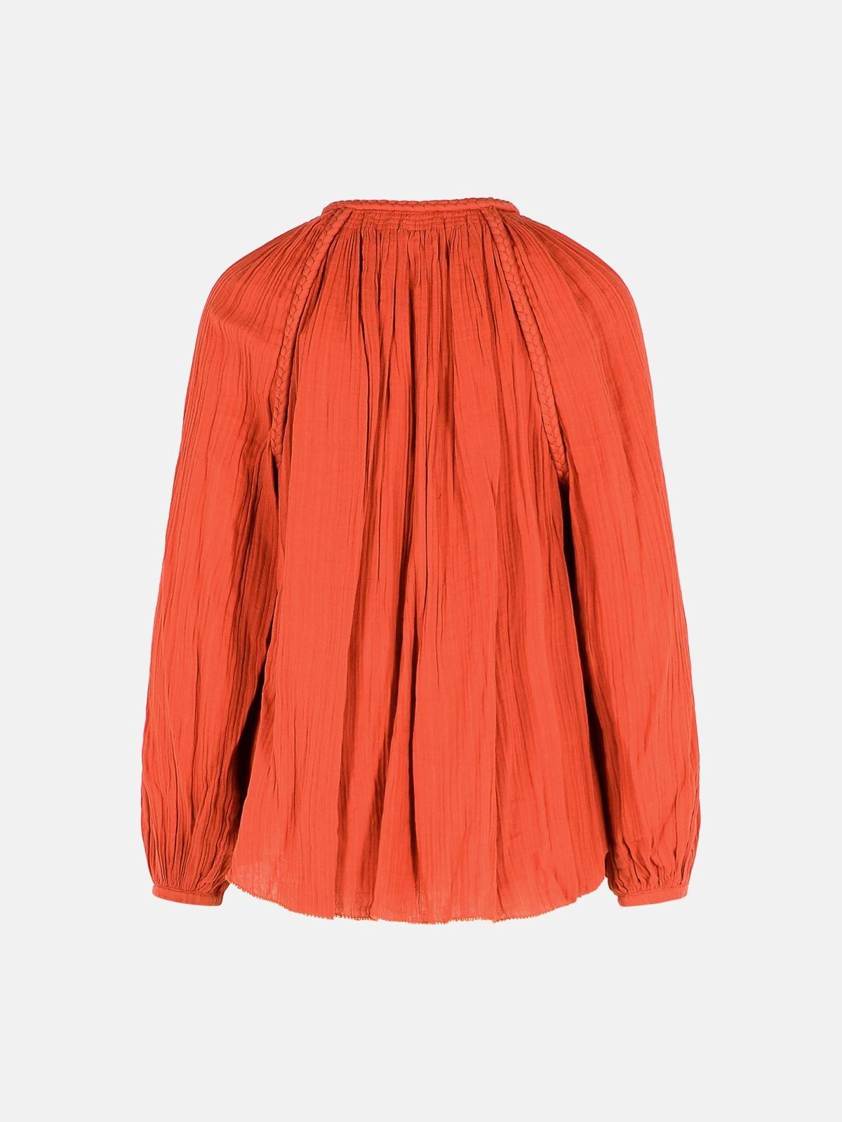 Isabel Marant 'jenna' Cotton Blouse in Orange Lyst