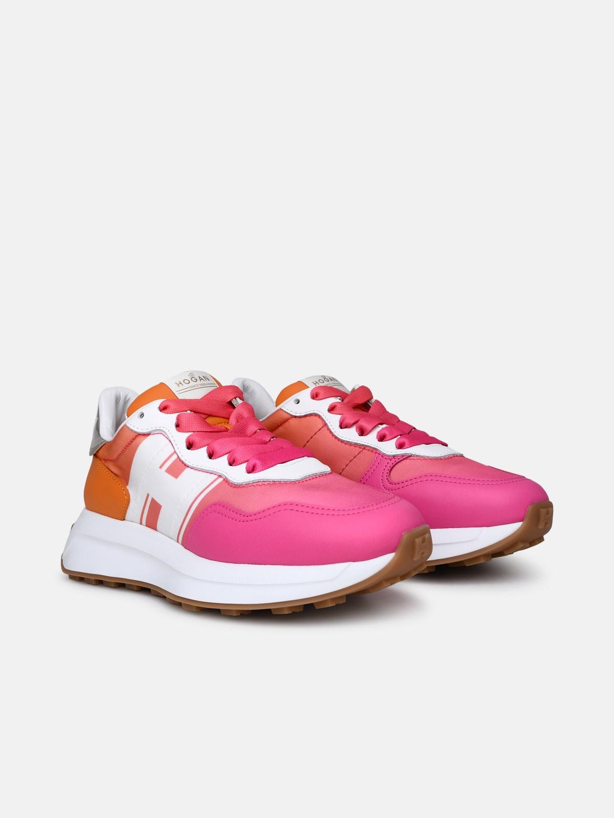 Hogan H641 Orange And Pink Leather Sneakers | Lyst