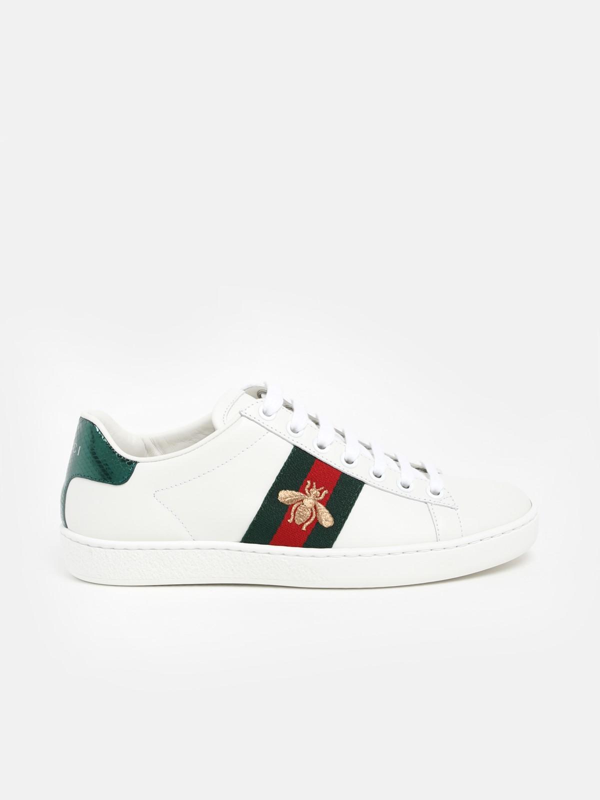 Gucci Leather Sneakers Web Ape Bianche - Lyst