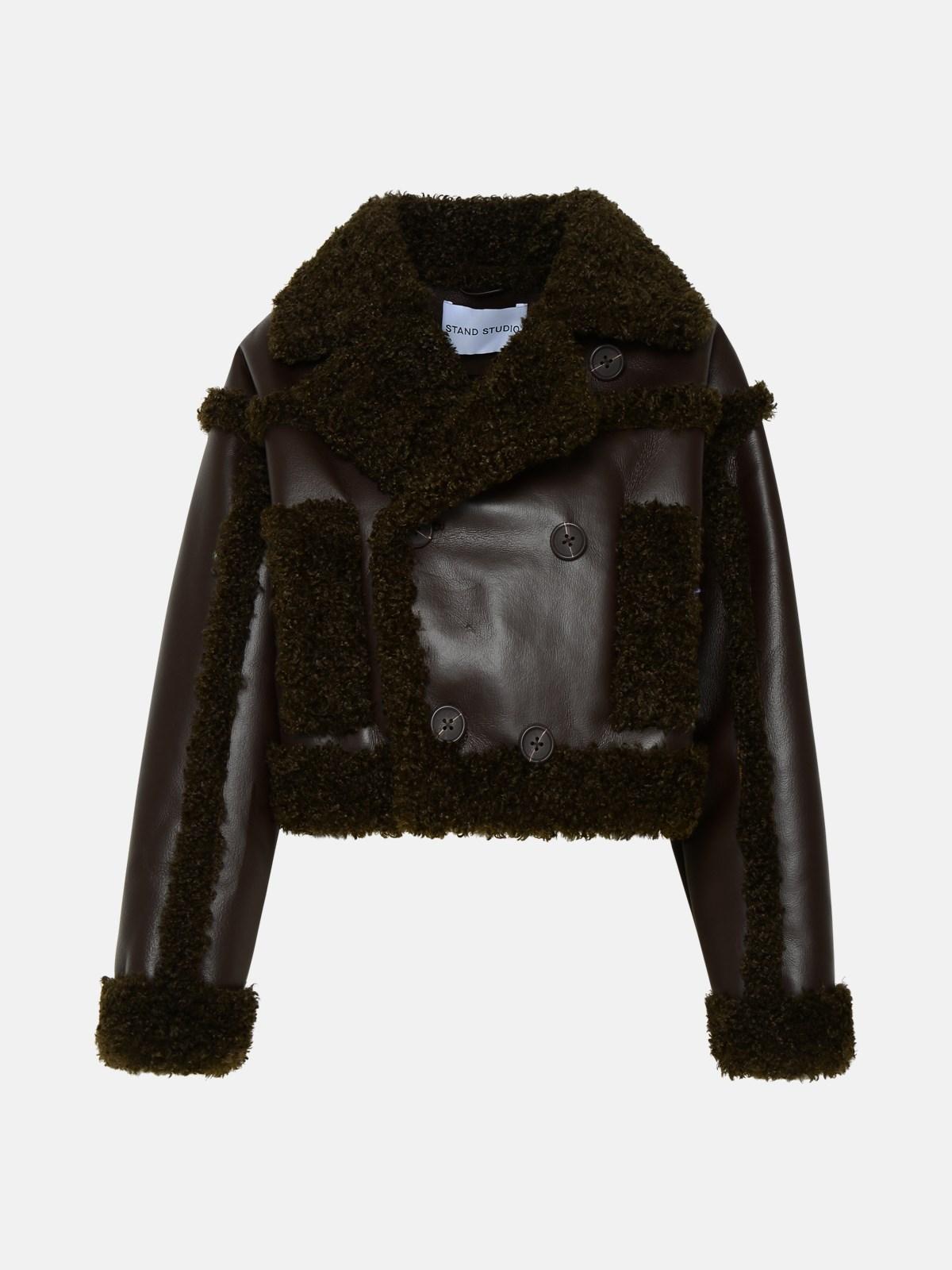 Stand Studio Polyester Kristy Sheepskin Jacket in Black Lyst