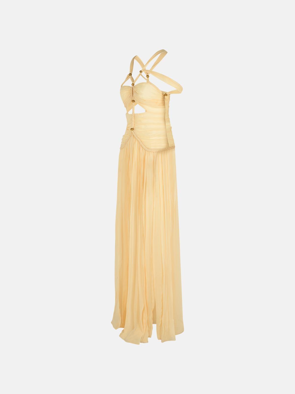 【関税&送料込】Isabel Marant Rafael Long Dress In Silk Crep ISABEL MARANT Rafael embellished braided silk-crepon maxi