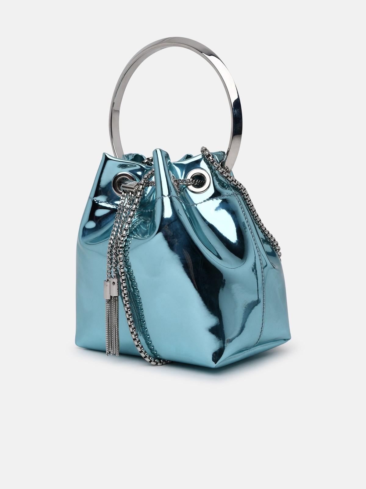 Jimmy Choo Malibu Mirrored Fabric Bon Bon Bag in Blue | Lyst
