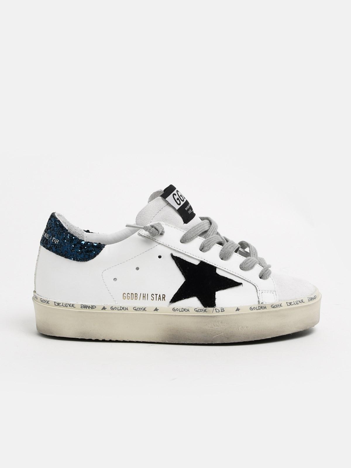 Golden Goose Deluxe Brand Leather Black And White Hi Star Sneakers - Lyst
