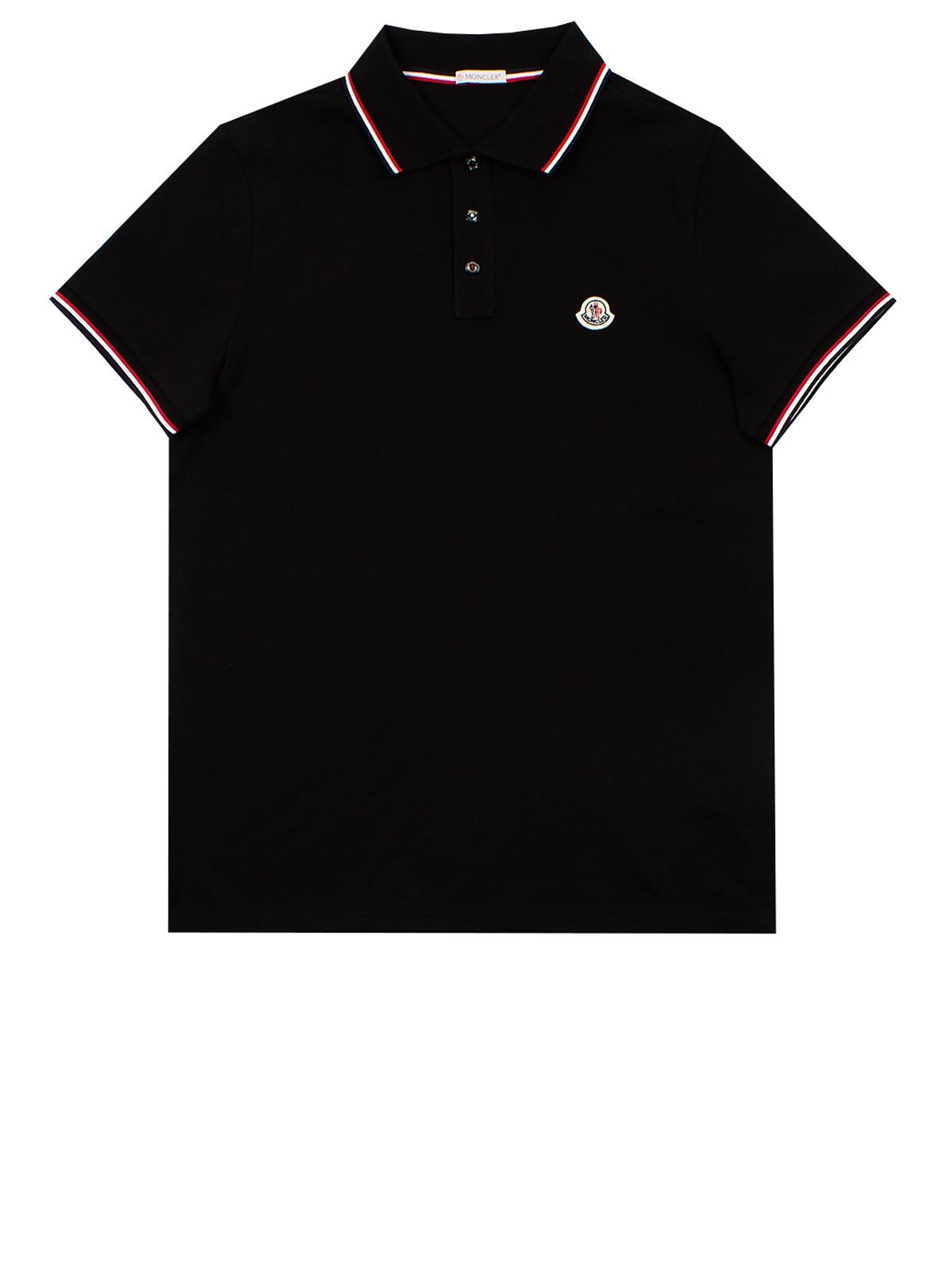 Moncler Black Polo Shirt in Black for Men - Lyst