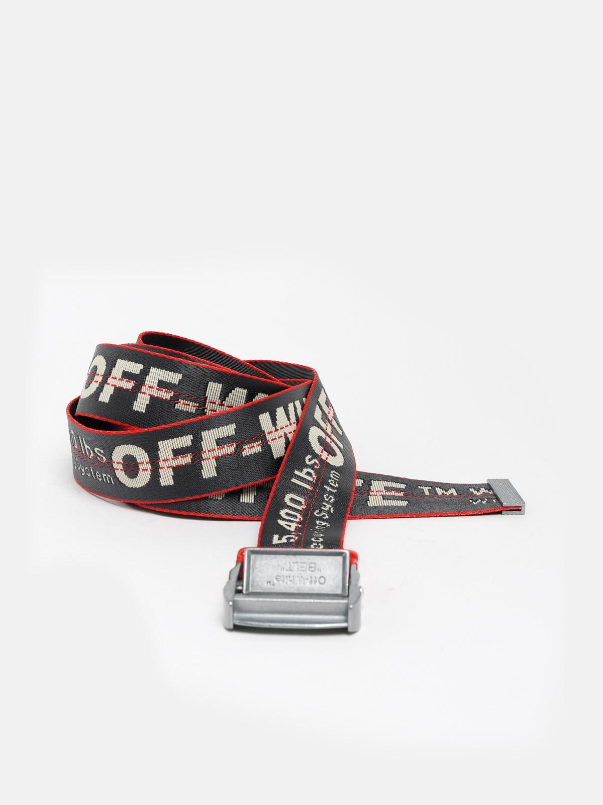 patois Pengeudlån Viewer Off-White c/o Virgil Abloh Synthetic Black And Red Industrial Belt for Men  - Lyst