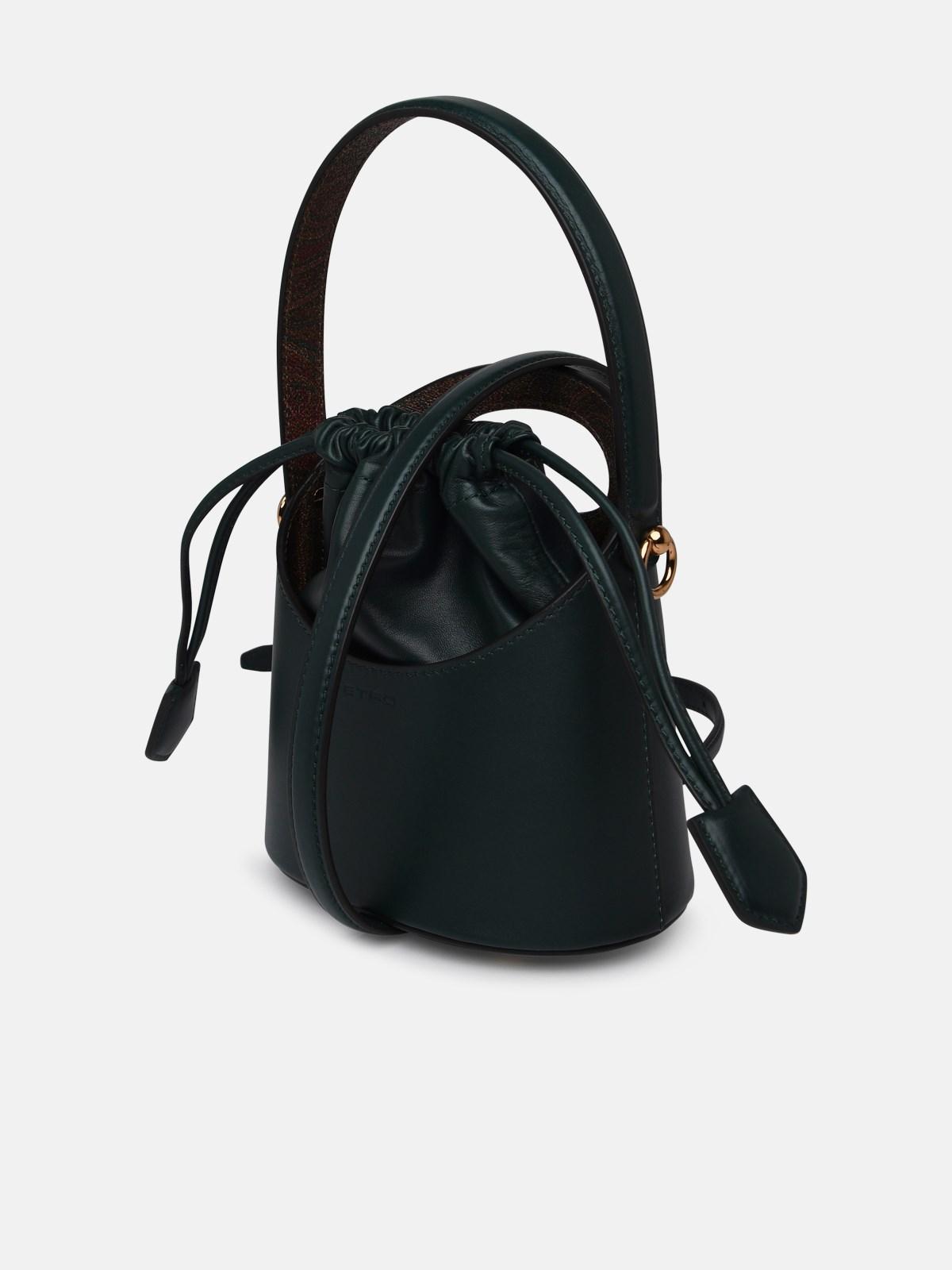 Etro Small 'saturno' Green Leather Bag in Black | Lyst