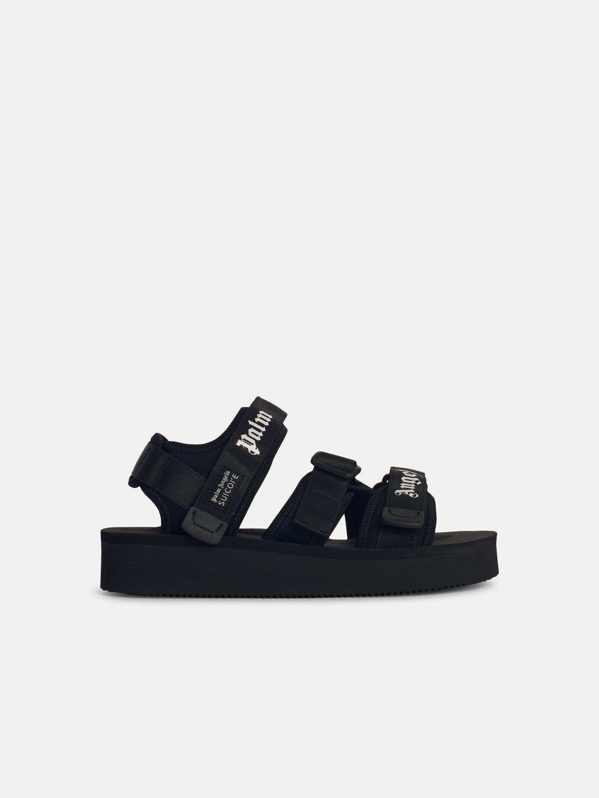 【関税＆送料込み】Palm Angels 'Kisee' Black Synthetic Fibe Kisee Sandalen Palm Angels x Suicoke in BLACK - BLACK für