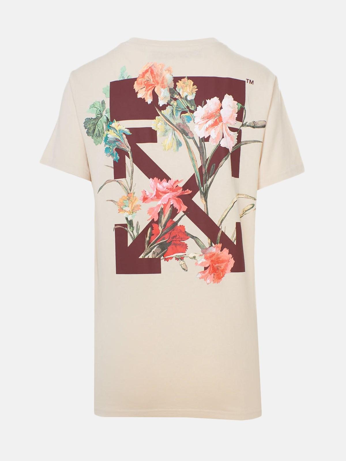 Off-White c/o Virgil Abloh Cotton Cream Carryover Flowers T-shirt in Beige  (Natural) | Lyst