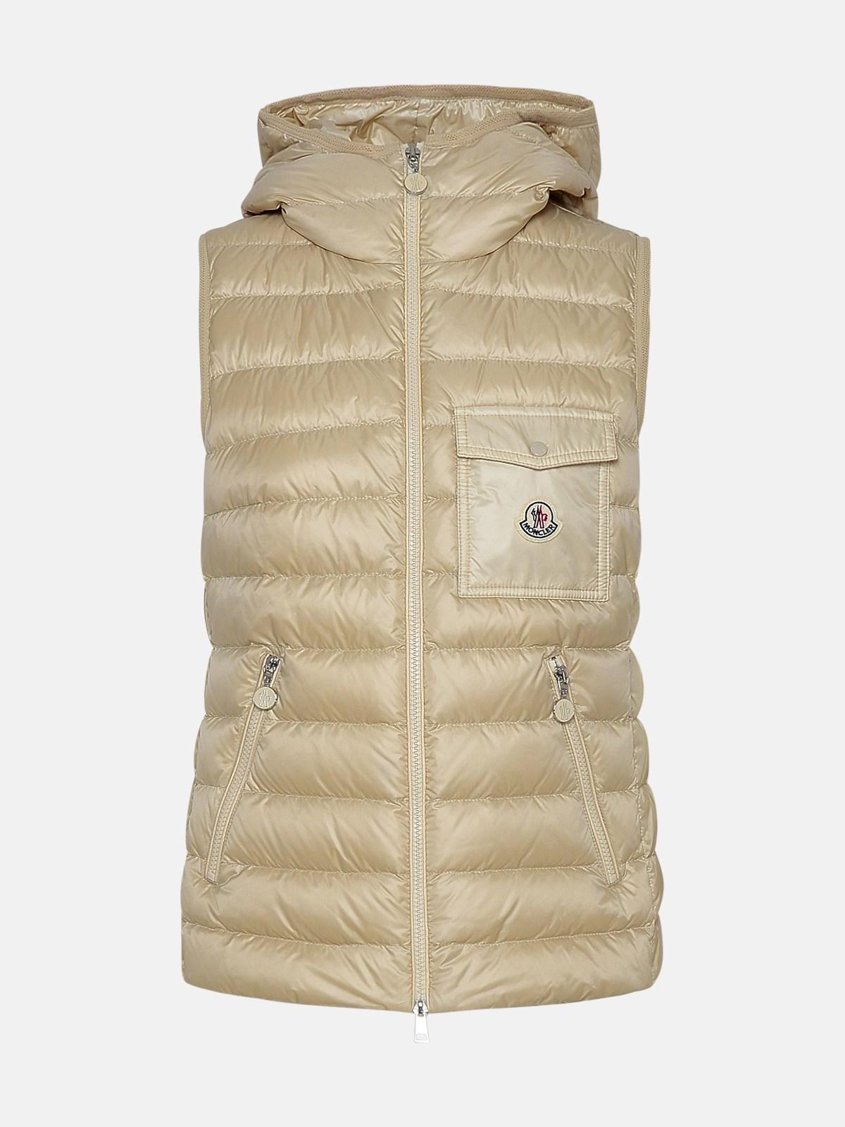 Moncler Beige Glygos Saison Recycled Longue Vest in Natural | Lyst