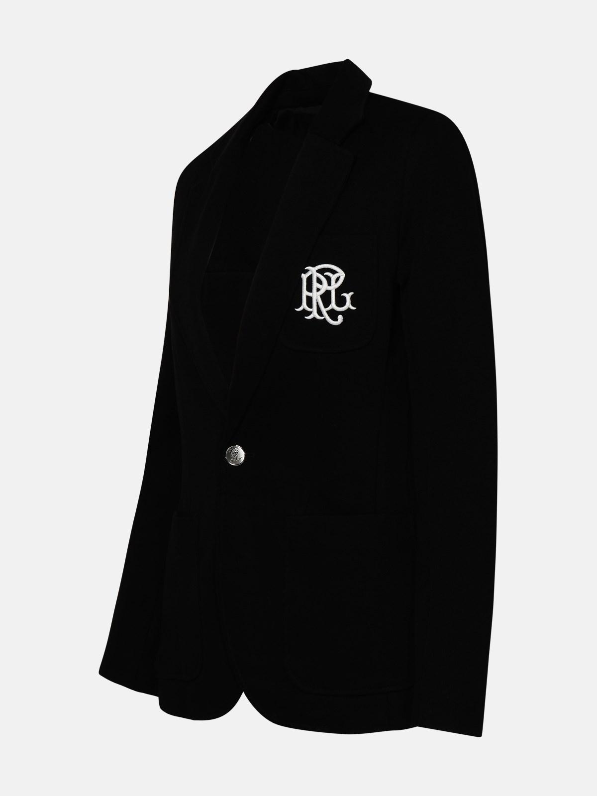 Polo Ralph Lauren Stretch Knit Blazer With Monogram Embroidery in Black |  Lyst