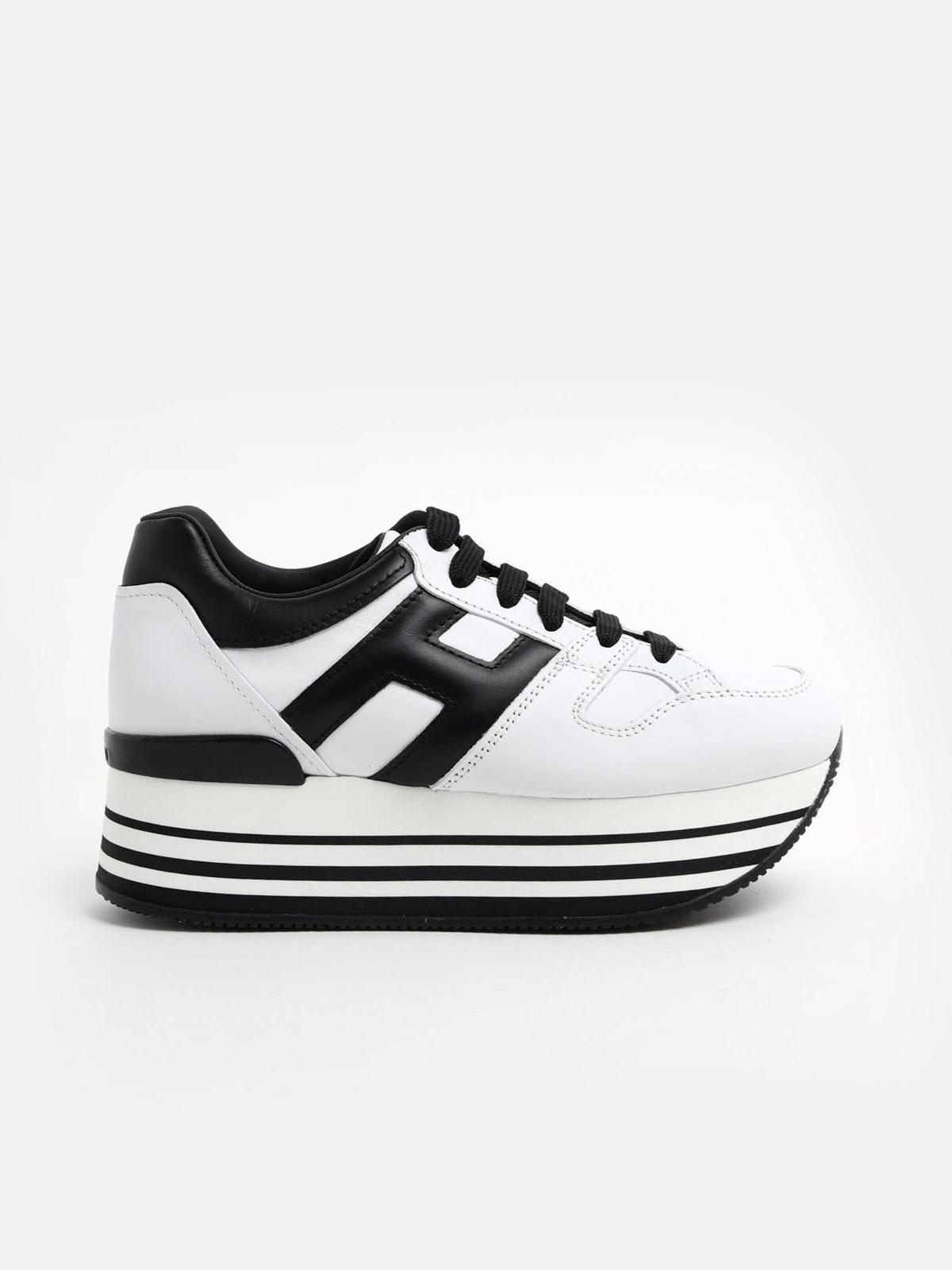 black and white tennis shoes on Hogan Black And White Maxi Sneakers Lyst