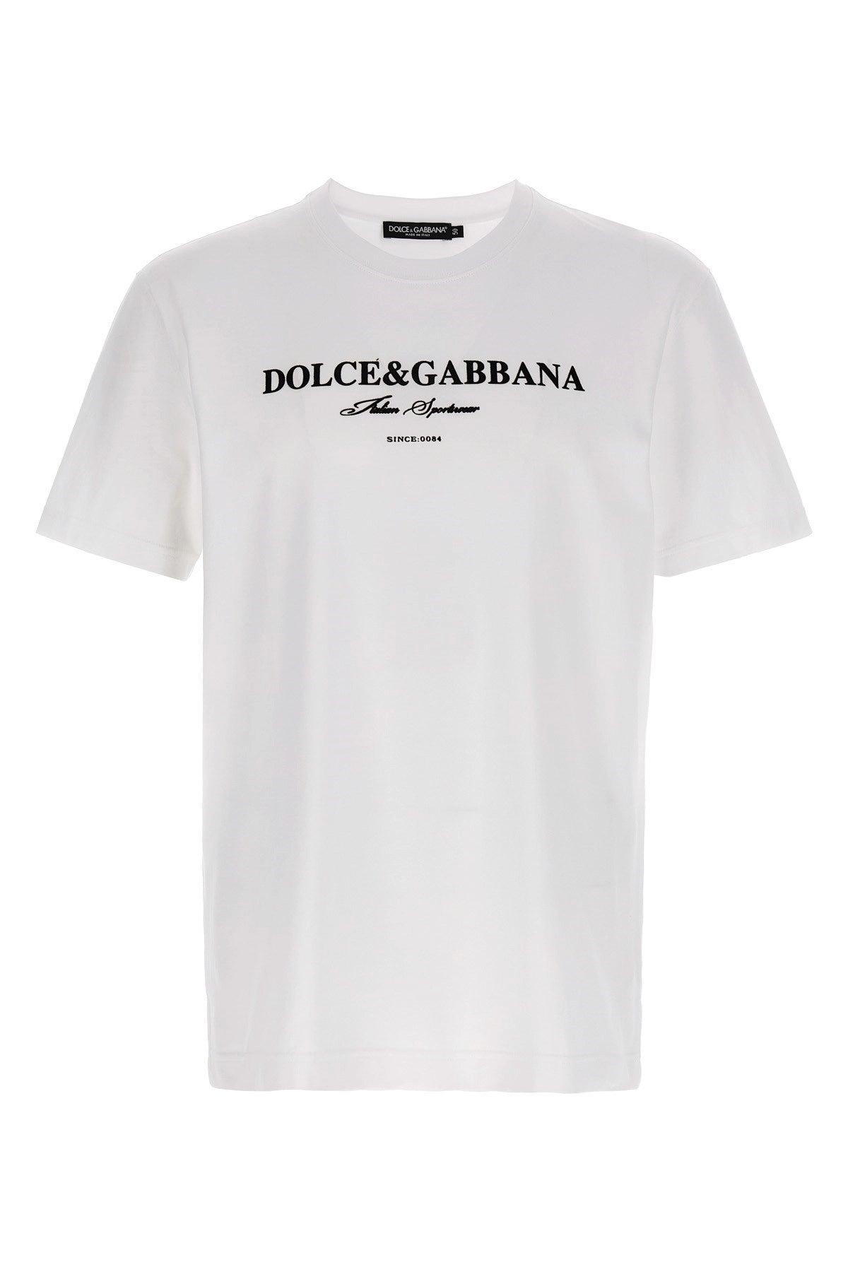 DOLCE & GABBANA メンズ DGLOVE リネン Tシャツ DOLCE-GABBANA-Cotton-T-Shirt-