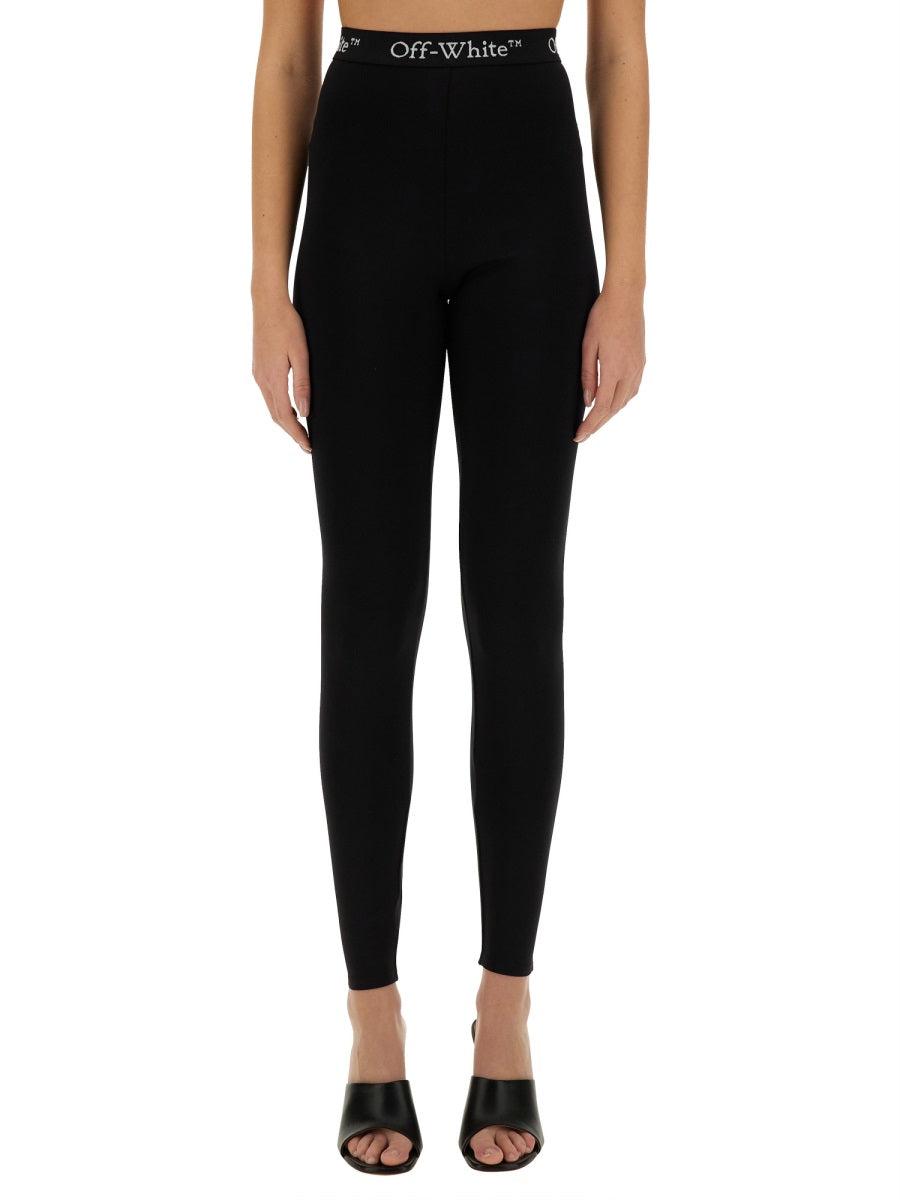 【関税&送料込】Off-White Bookish Logo Band Legging Black Logo Band Leggings in BLACK for Women | Off-White™