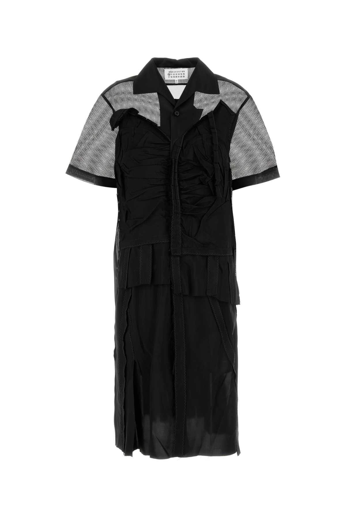 ワンピース MAISON MARGIELA BLACK MESH SHIRT DRESS Maison Margiela Mesh Shirt Dress in Black | Lyst