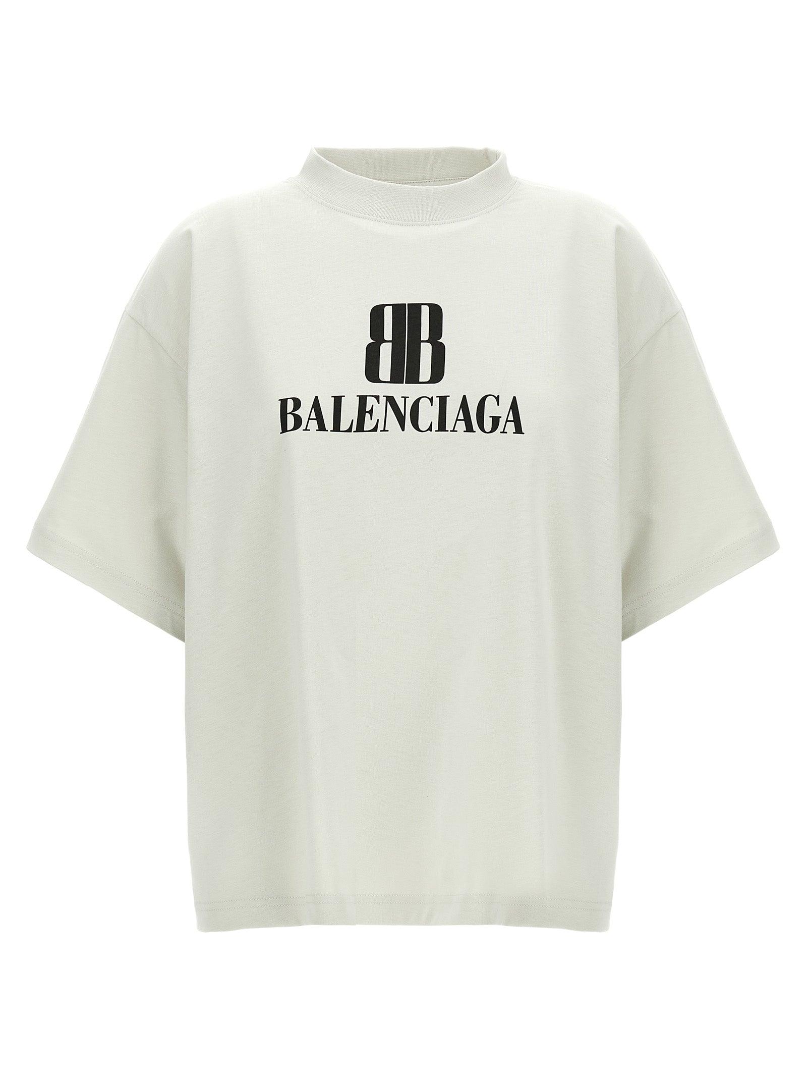 Balenciaga T-Shirt With Printed Logo in White | Lyst
