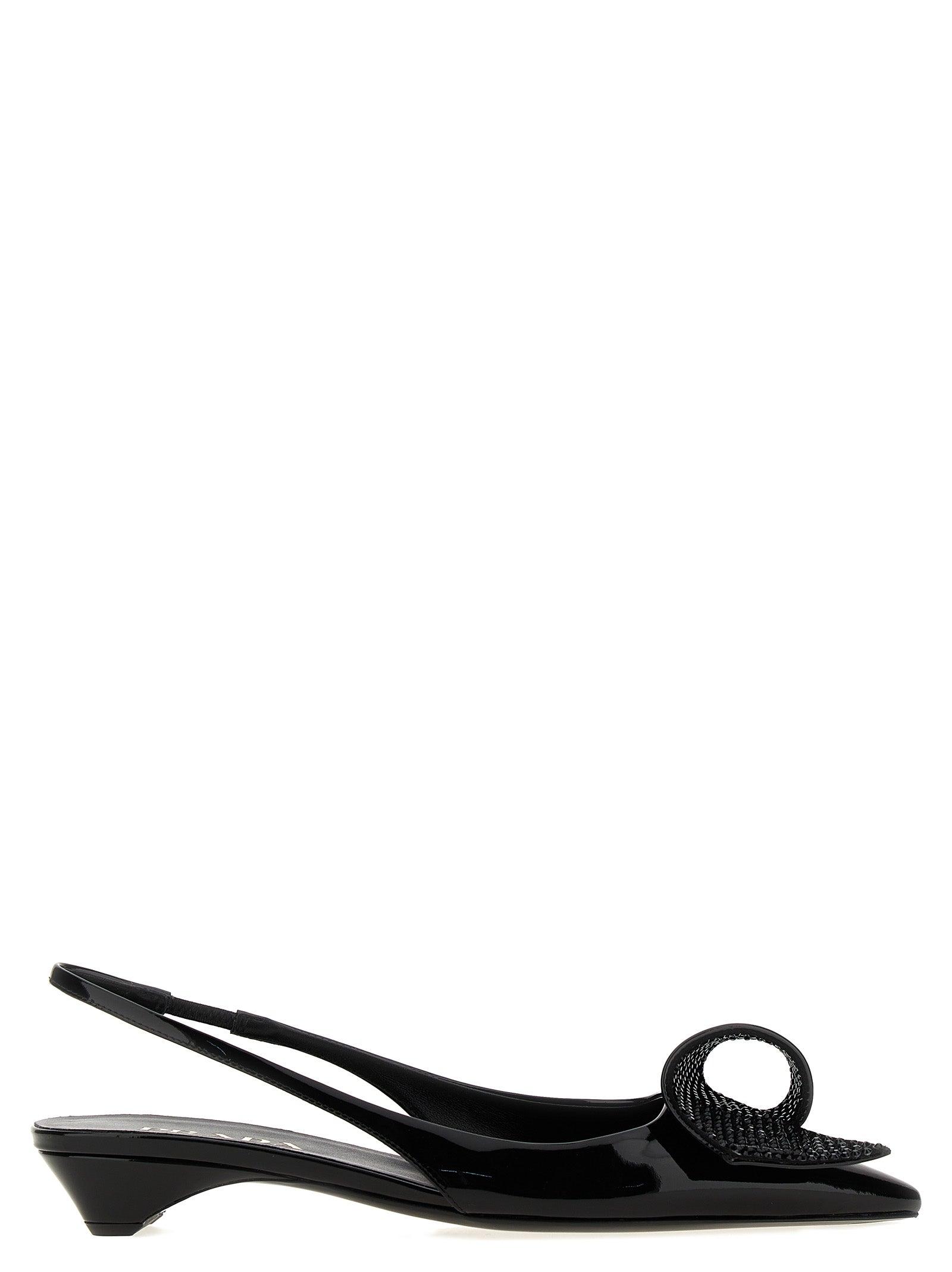 Prada 'Torchon' Slingback in Black | Lyst