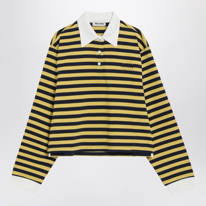 トップス MIU MIU 24AW Logo Long Sleeve Shirt MIU MIU 24AW Logo Long Sleeve Shirt（Miu Miu logo-appliqué