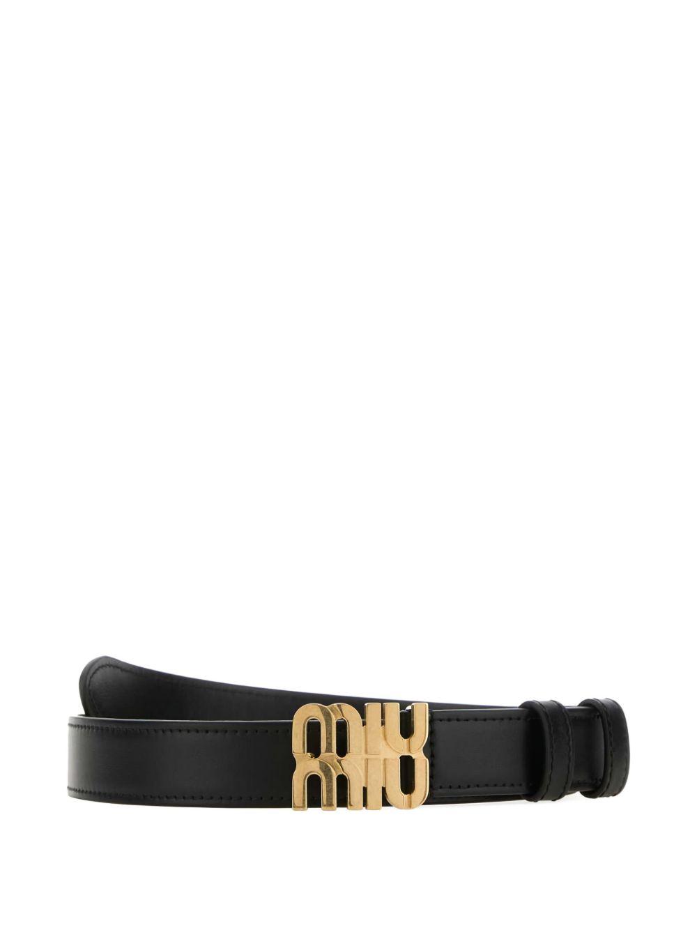 ベルト Miu Miu Black Naplak Belt Black Nappa Leather Belt | Miu Miu