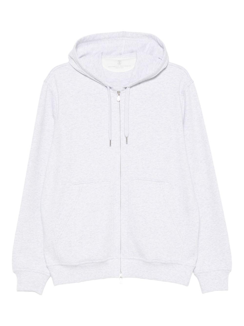 パーカー・フーディ Brunello Cucinelli Sleeveless Cardigan Sweatshirt Brunello Cucinelli - White Cashmere Monili Hooded Cardigan
