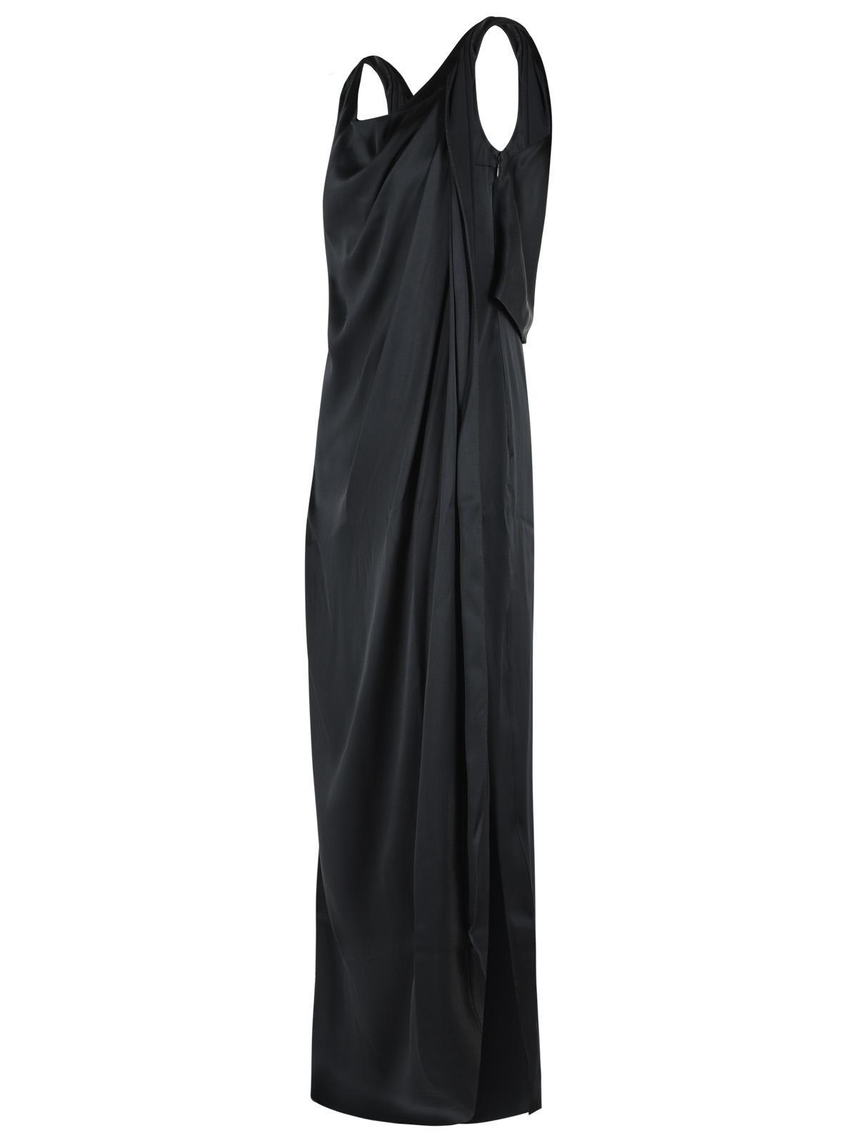 maison margiela ruched moire maxi dress Maison Margiela Woman Maxi dress Black Size 4 Polyester