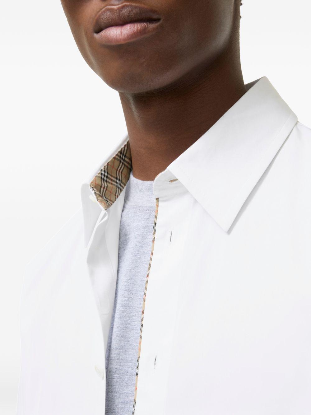 mens white burberry dress shirt Burberry White Cotton Dress Shirt