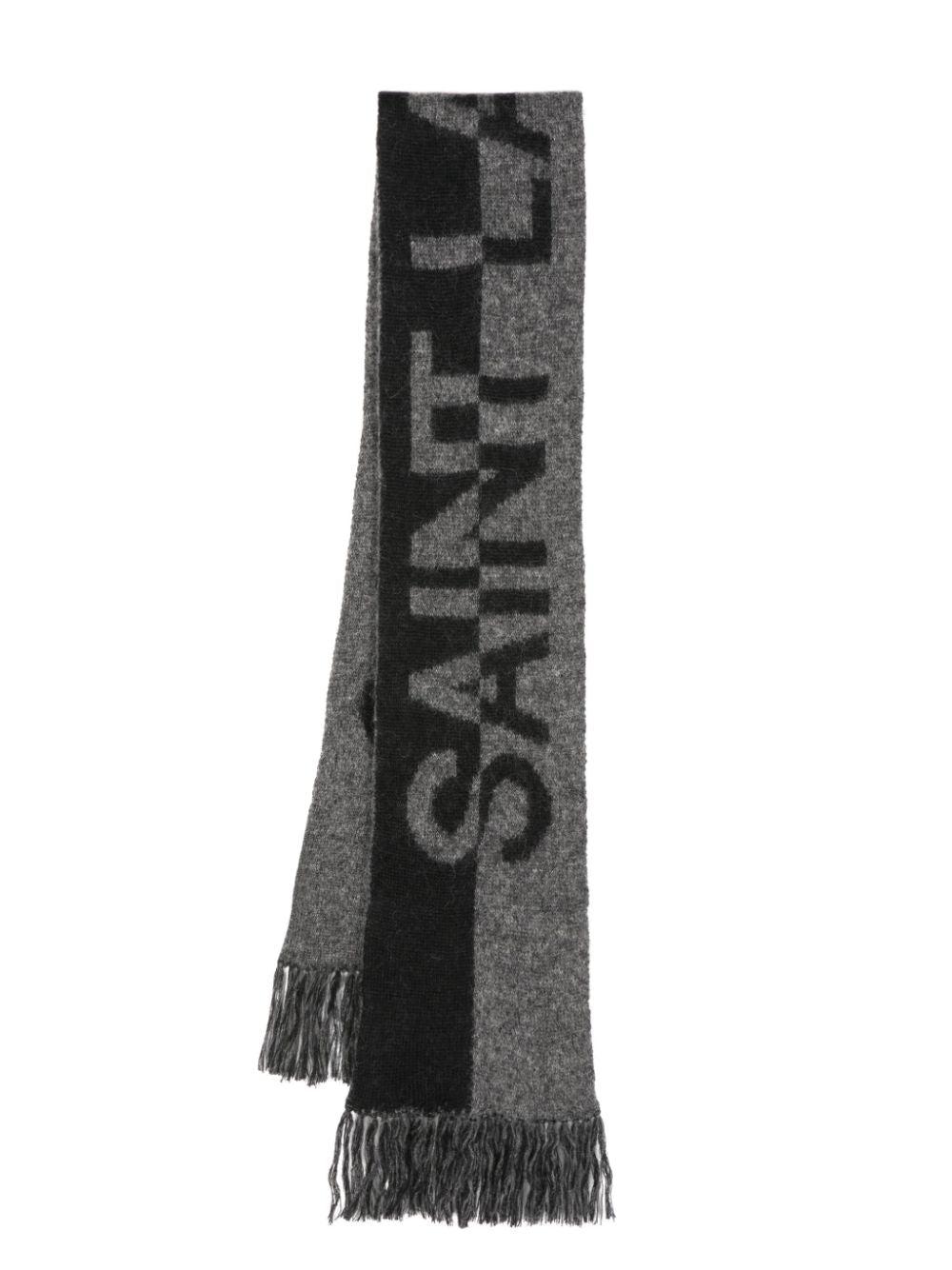 マフラー・ストール SAINT LAURENT Black Wool Scarf Saint Laurent YSL Scarf | Neiman Marcus