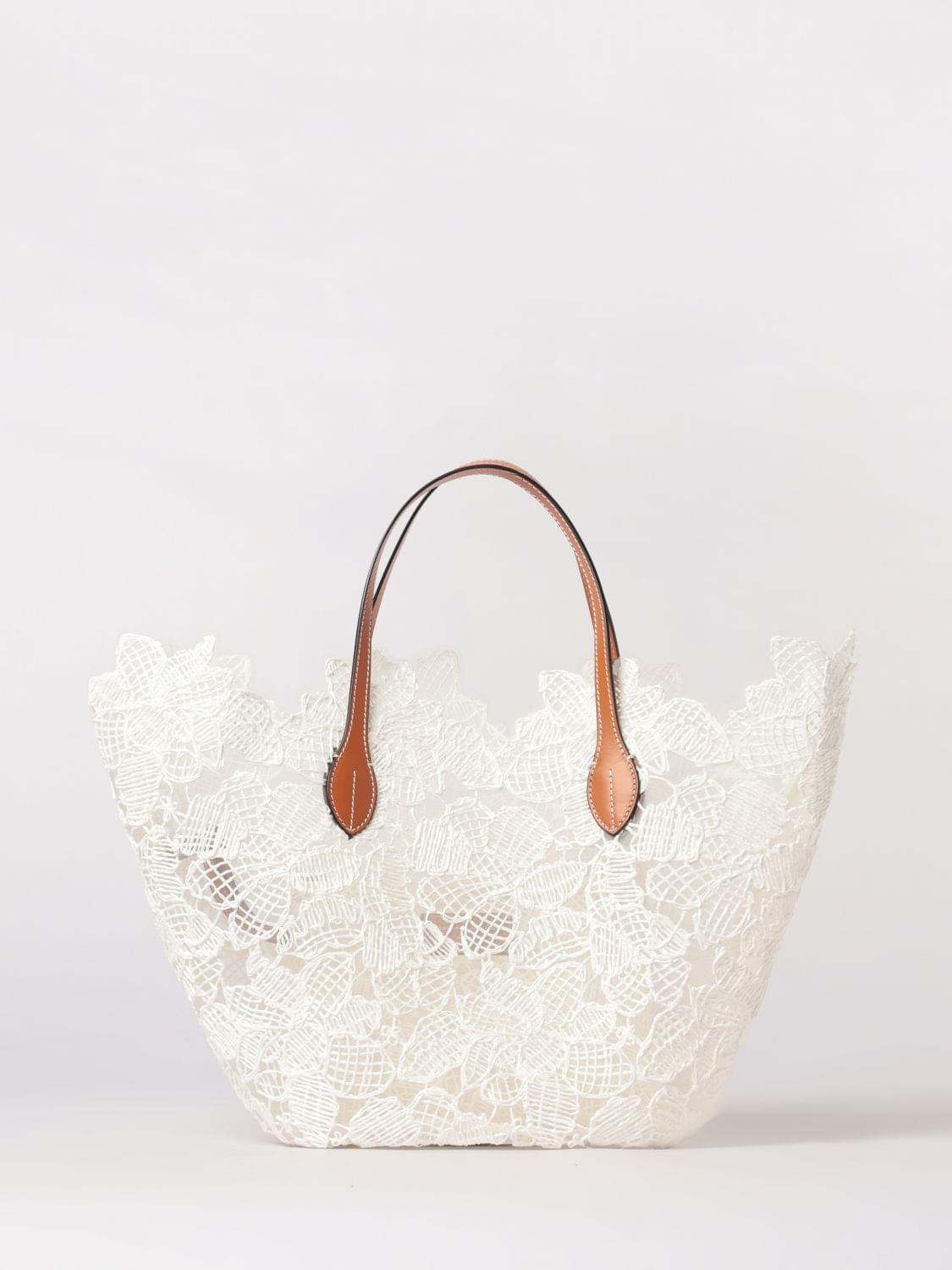 Ermanno Scervino Embroidered Floral Motif Mesh Nylon And Raffia