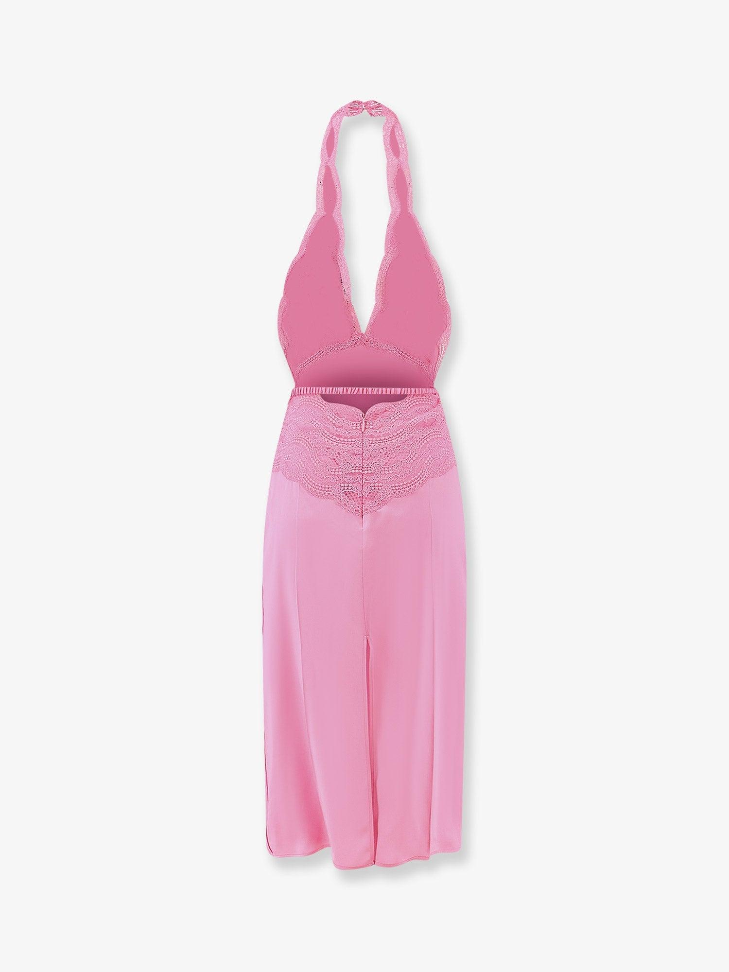 Gucci Silk Satin Midi Dress in Pink | Lyst