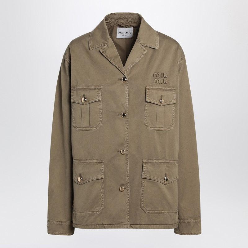 ジャケット・アウター Miu Miu 07ss Cotton Military Coat 00's] OLD MIU MIU MILITARY STYLE NYLON COAT SIZE.M