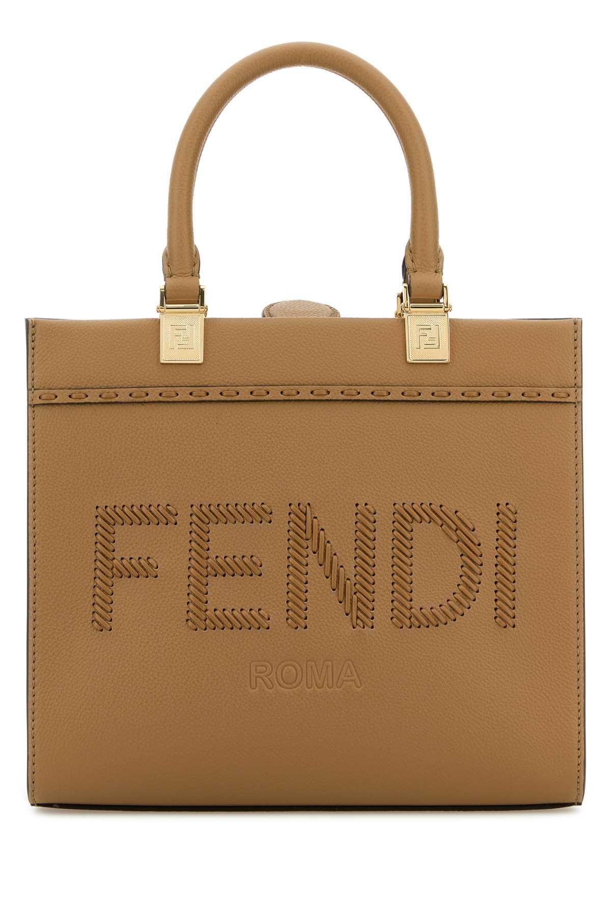 トートバッグ FENDI Biscuit Leather Small Sunshine Shopping Bag Fendi Biscuit Leather Small Sunshine Shopping Bag in Brown