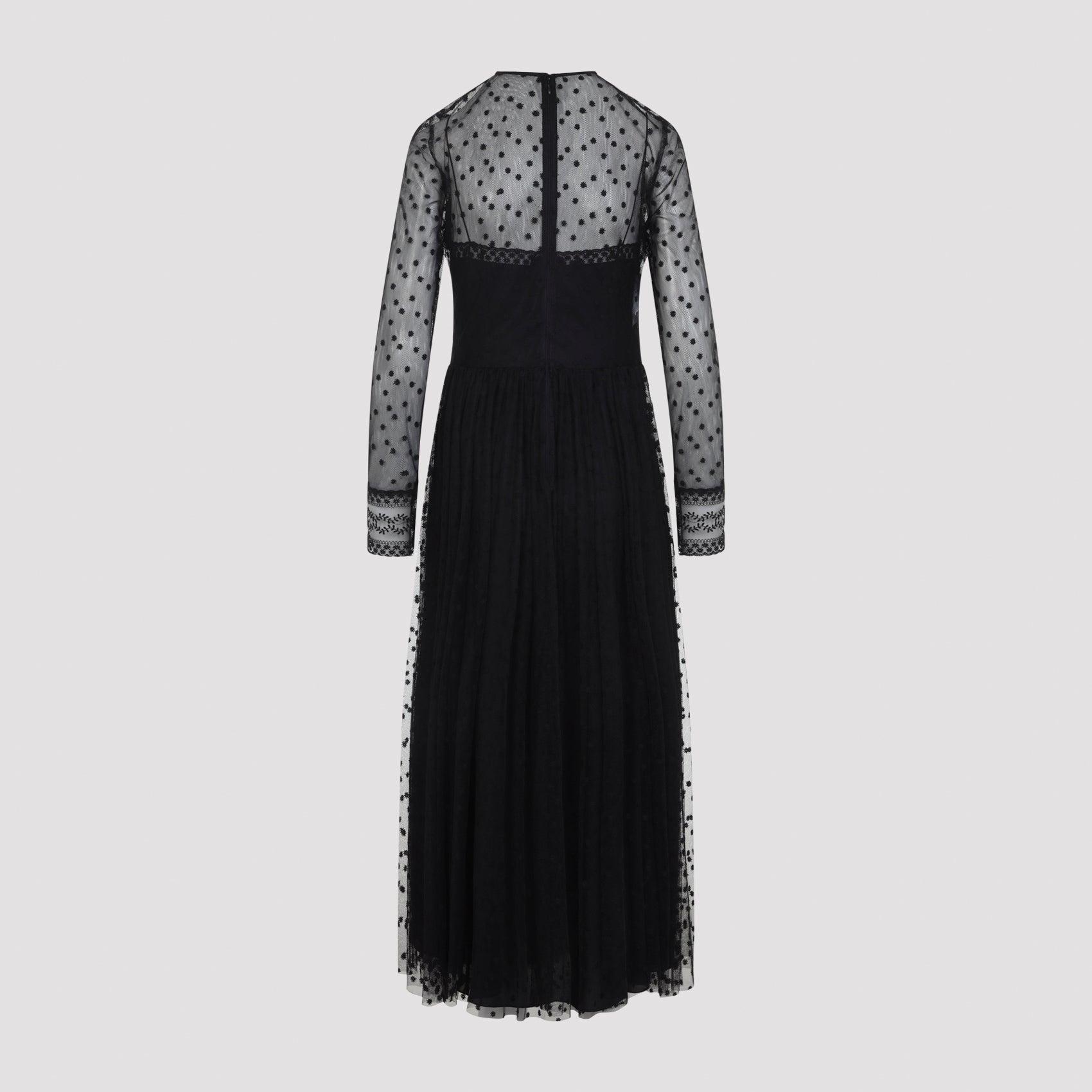 slip long sleeve black dresses Aubrey Long Sleeve House Dress-Black