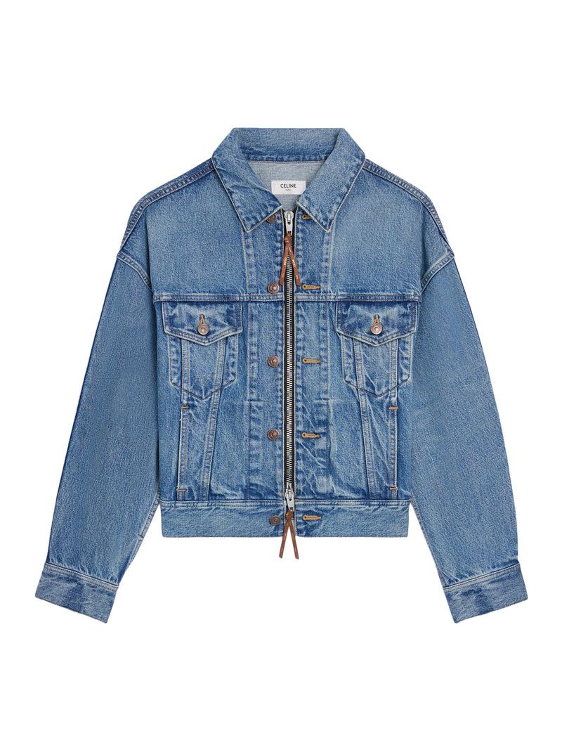 Celine Denim Trucker Jacket in Blue | Lyst
