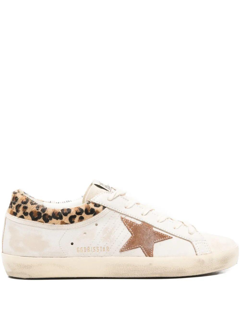 Designer Golden Goose Deluxe Brand Super-Star Leopard Sneakers for