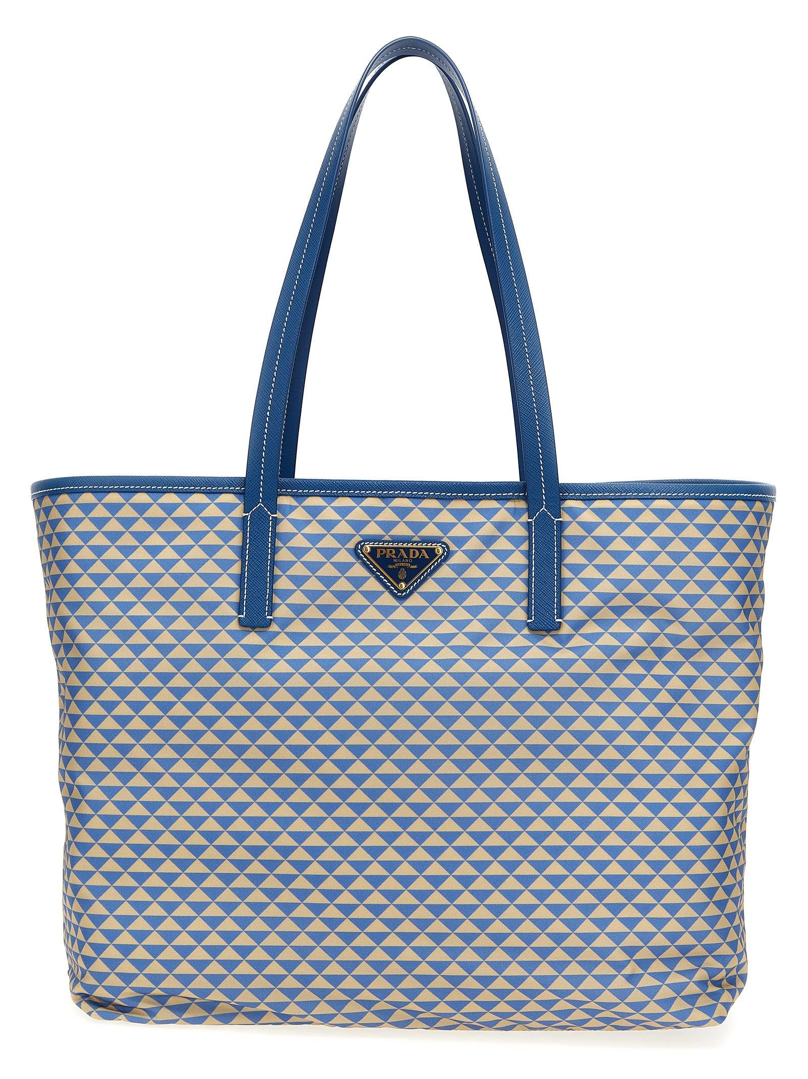 VIP.PRADA Symbole Mini Jacquard Tote Bag 関税送料込 PRADA Jacquard Saffiano Triangolo Symbole Embroidered Mini