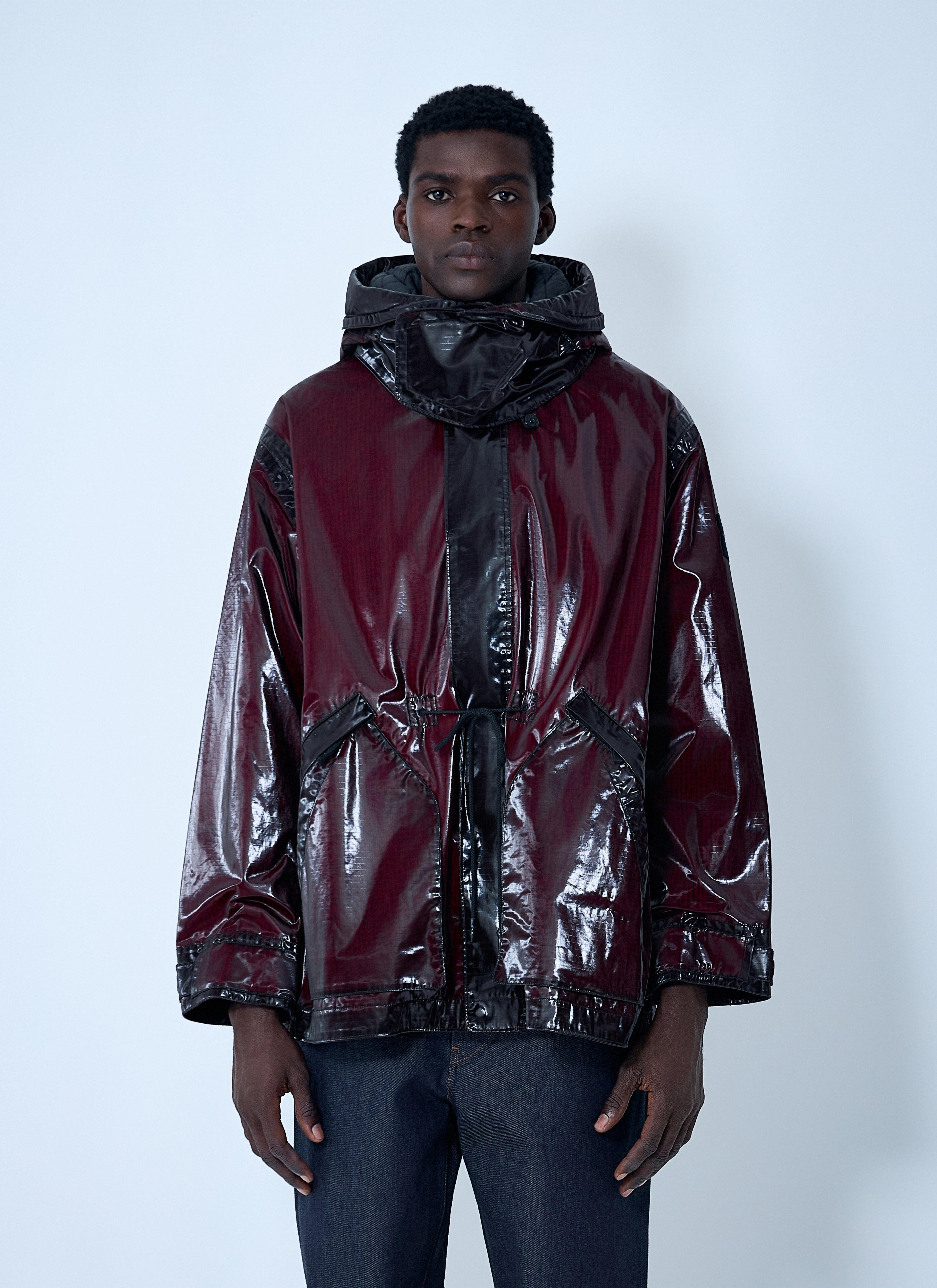 Stone Island Hooded Uneven Ripstop Prismatic Parka Jacket in Blue 