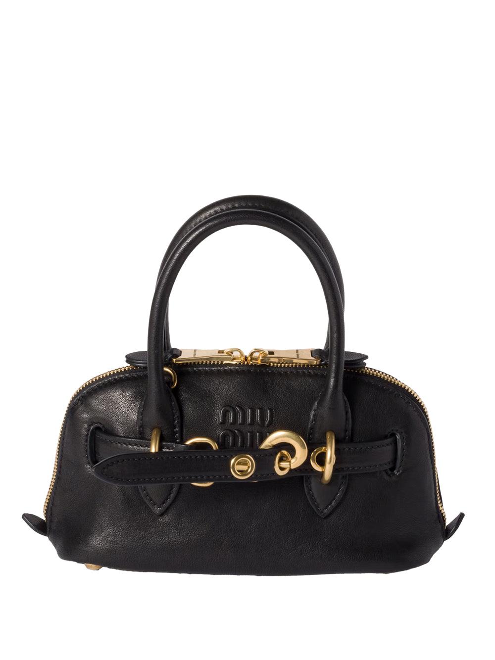 Miu Miu Miumiu Adventure Mini Nappa Leather Bag in Black | Lyst