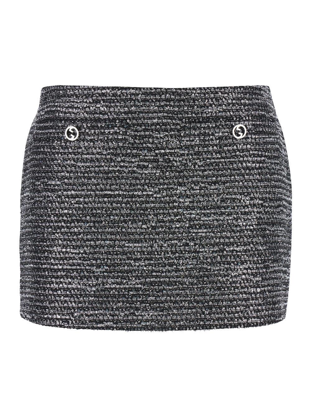 ミニスカート GUCCI BLACK VISCOSE BLEND MINI SKIRT GUCCI Black Viscose Blend Mini Skirt Ω ミニスカート