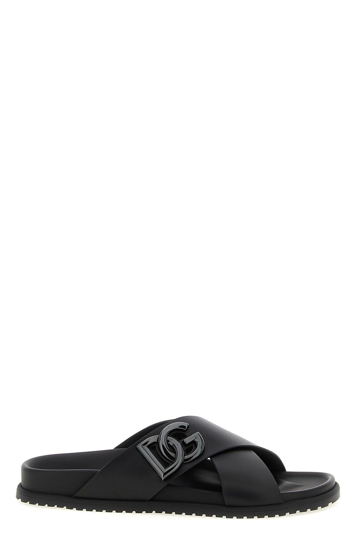 サンダル DOLCE & GABBANA Men Sandals Black A80402AQ765 80999 Calfskin sandals in Black for Men | Dolce&Gabbana® US
