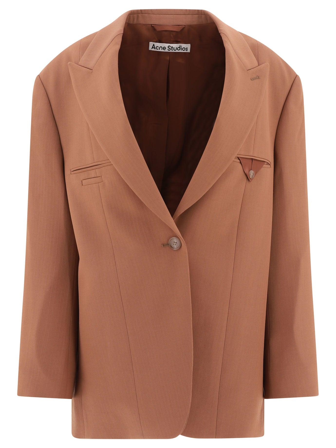Acne Studios Single-Breasted Blazer For in Brown | Lyst