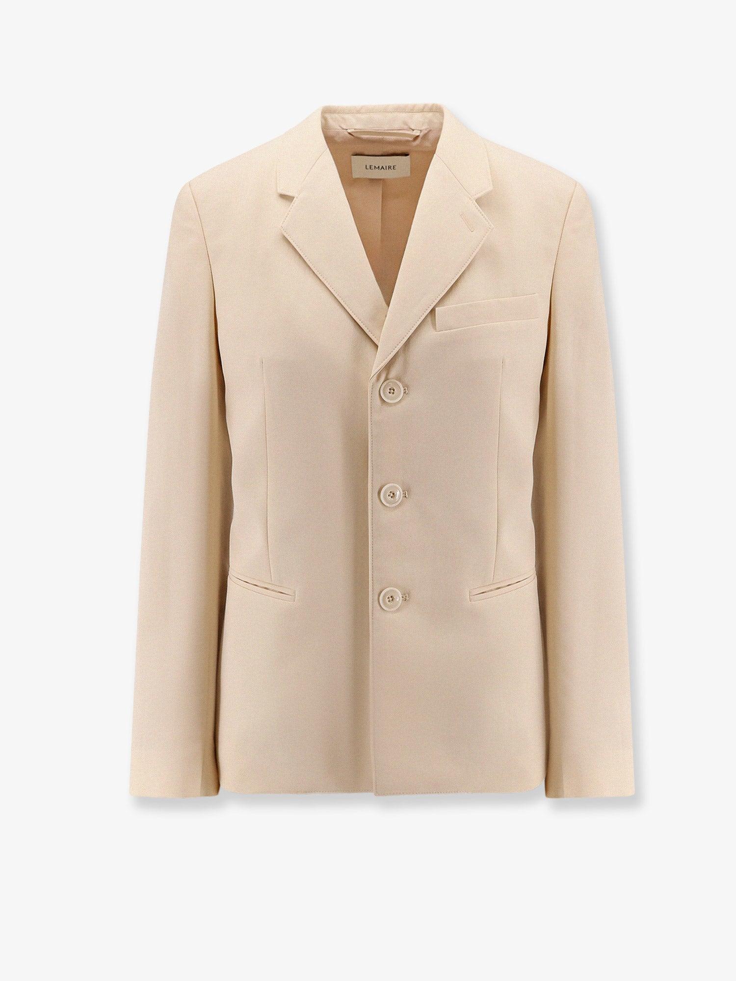 LEMAIRE Single-breasted wool and viscose blazer レムアール Lemaire Single-Breasted Wool And Viscose Blazer in Natural
