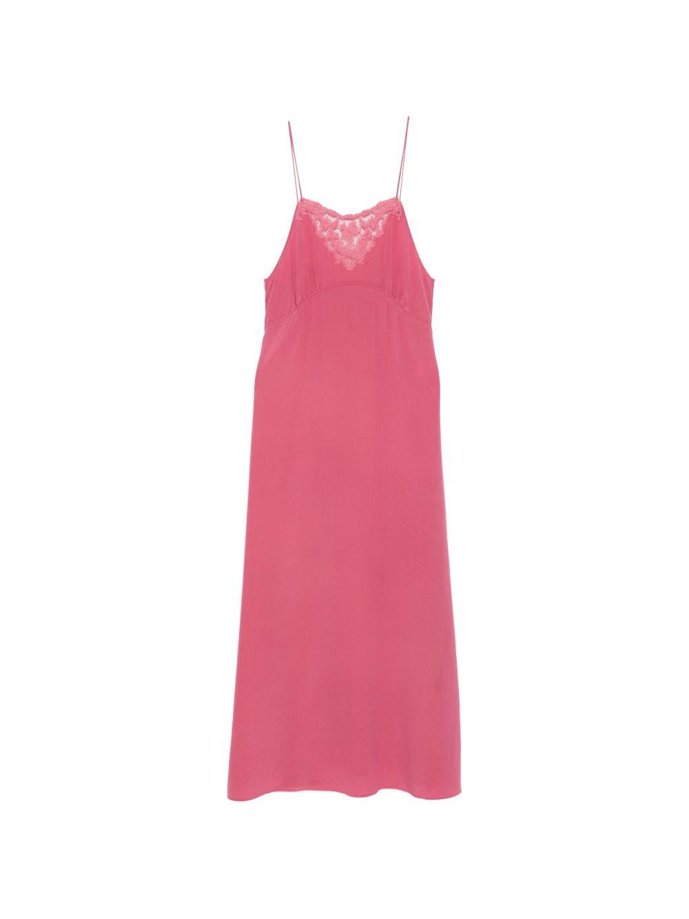 chloe pink slip dress Chlo, Lace-trimmed silk slip dress, Women, Pink, US 12, Dresses