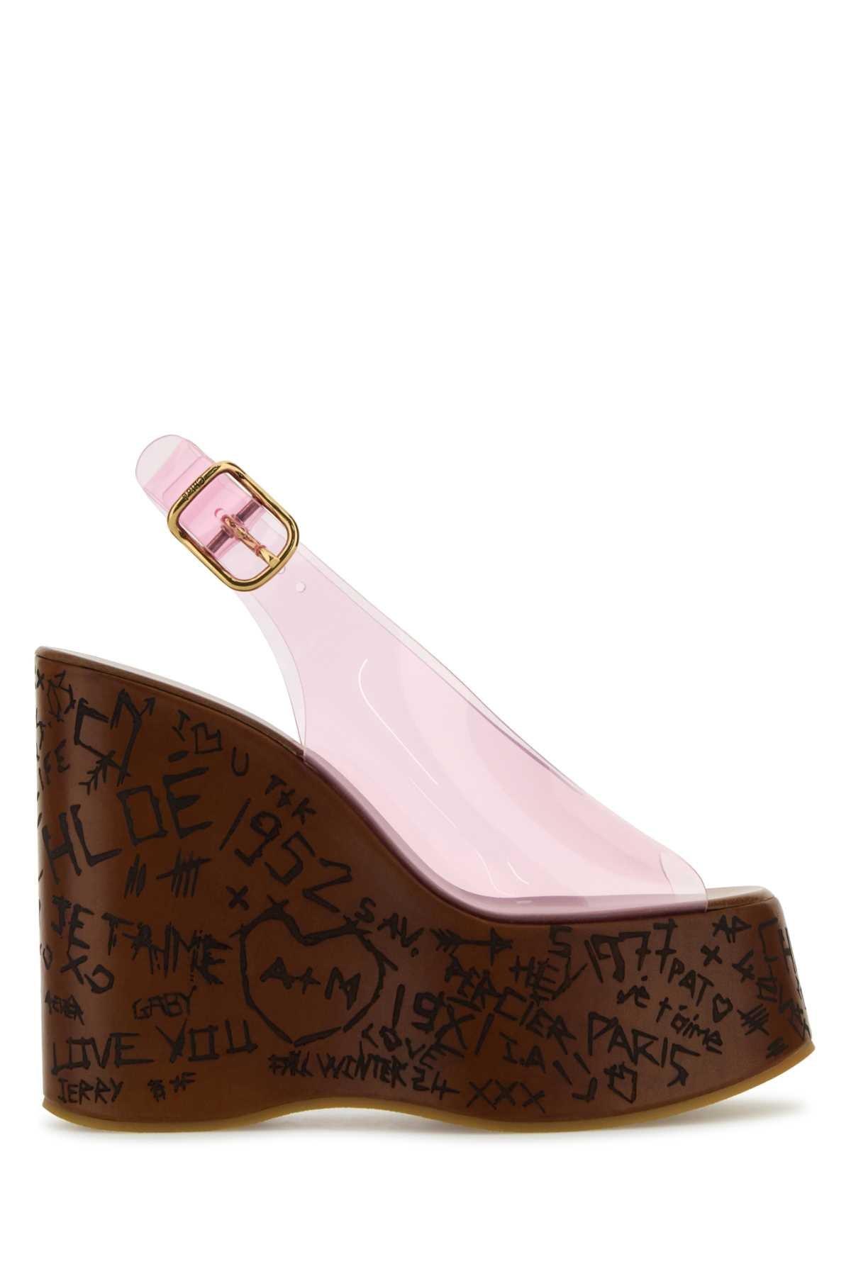 人気のPVC素材♪【Chloe】Maximeウェッジサンダル Chloé Maximeウェッジサンダル のブラック CHC24A02YLU001
