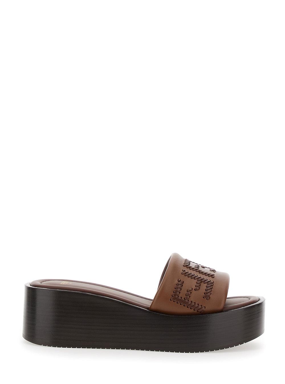 Fendi Slide Ff in Brown for Men | Lyst Fendi Slide Ff in Brown for Men | Lyst