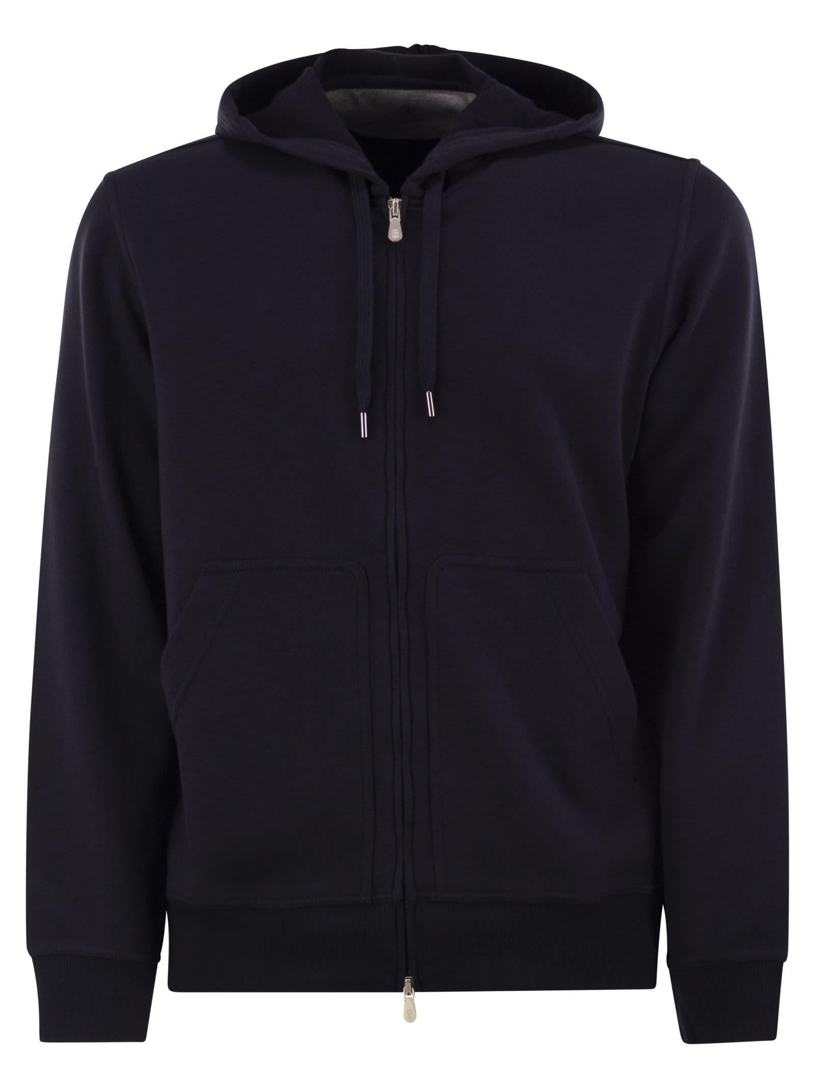 BRUNELLO CUCINELLI ジップパーカー Brunello Cucinelli ジップアップ パーカー | ブルー | FARFETCH JP