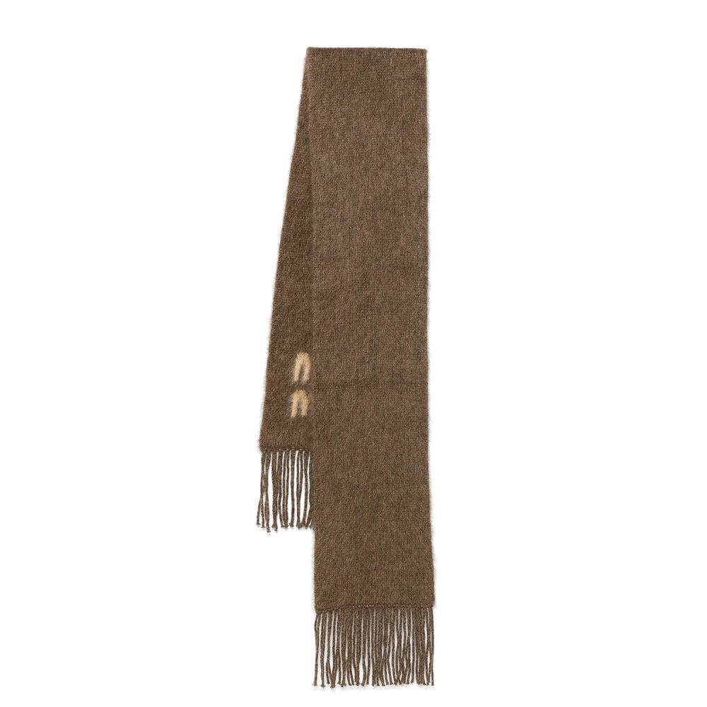 小物 MIU MIU wool scarf Miu Miu Blend scarf with knit texture and fringe detailing