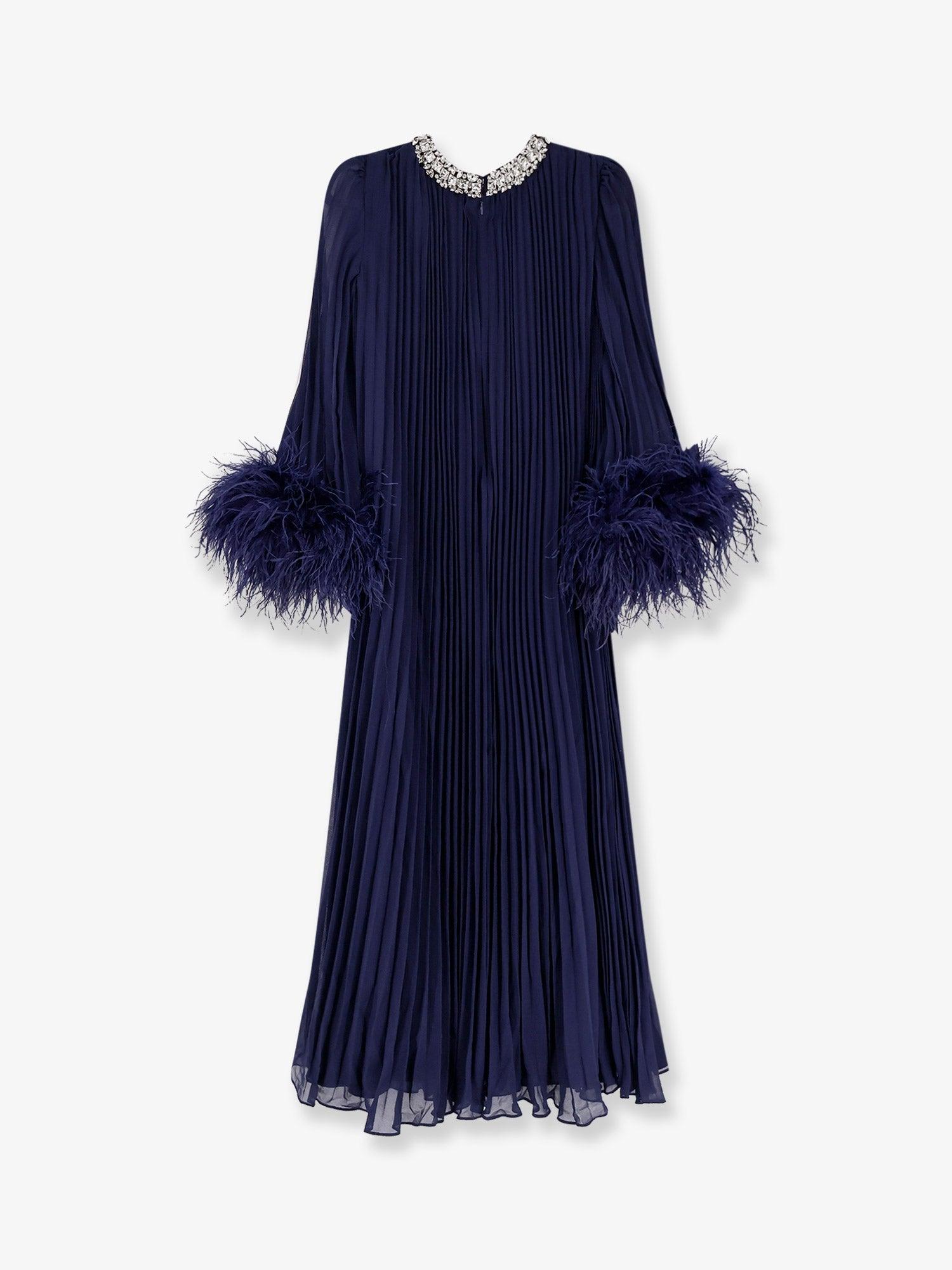 blue ostrich feather dress Beige April Ostrich Feather Midi Dress | Luxury Dresses