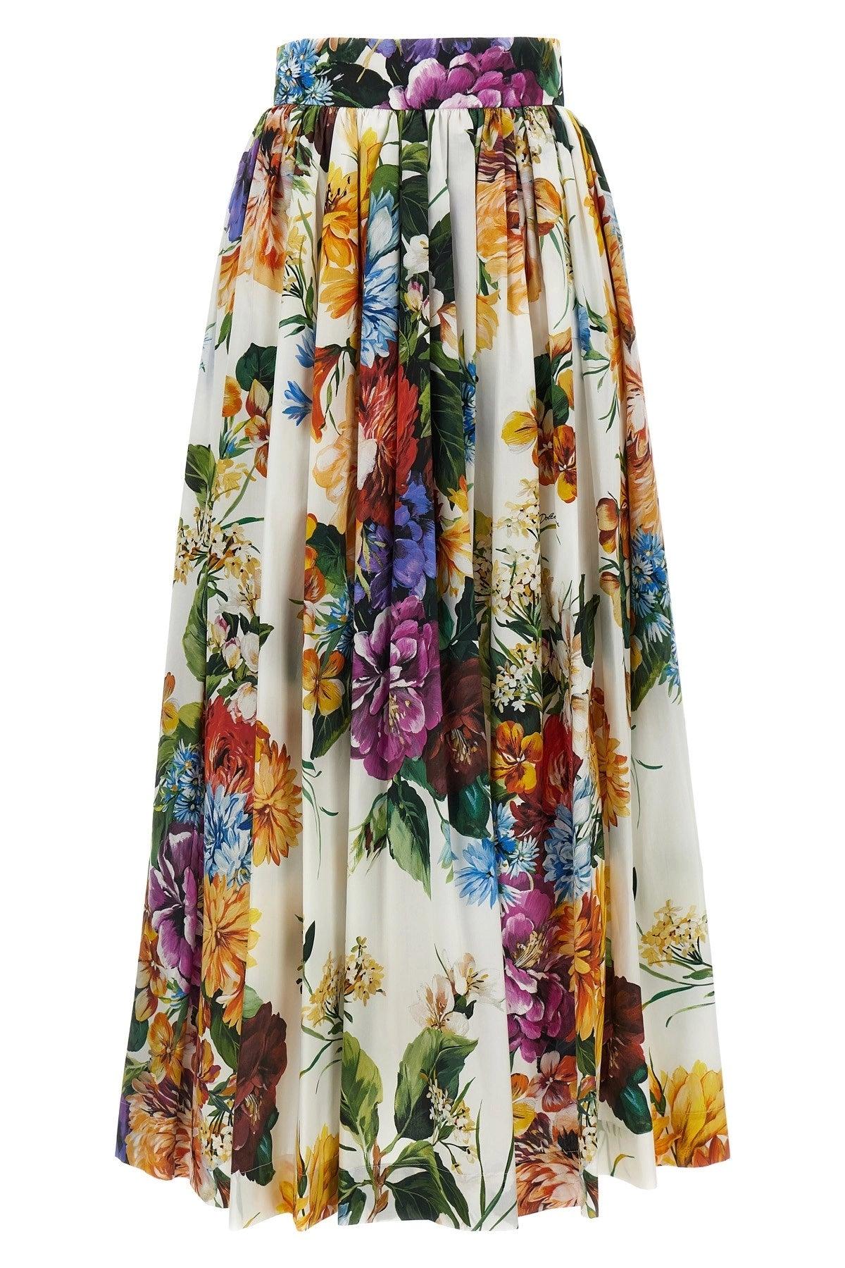スカート dolce & gabbana BOUQUET' SKIRT Bouquet flower-print wide skirt in Print for Women