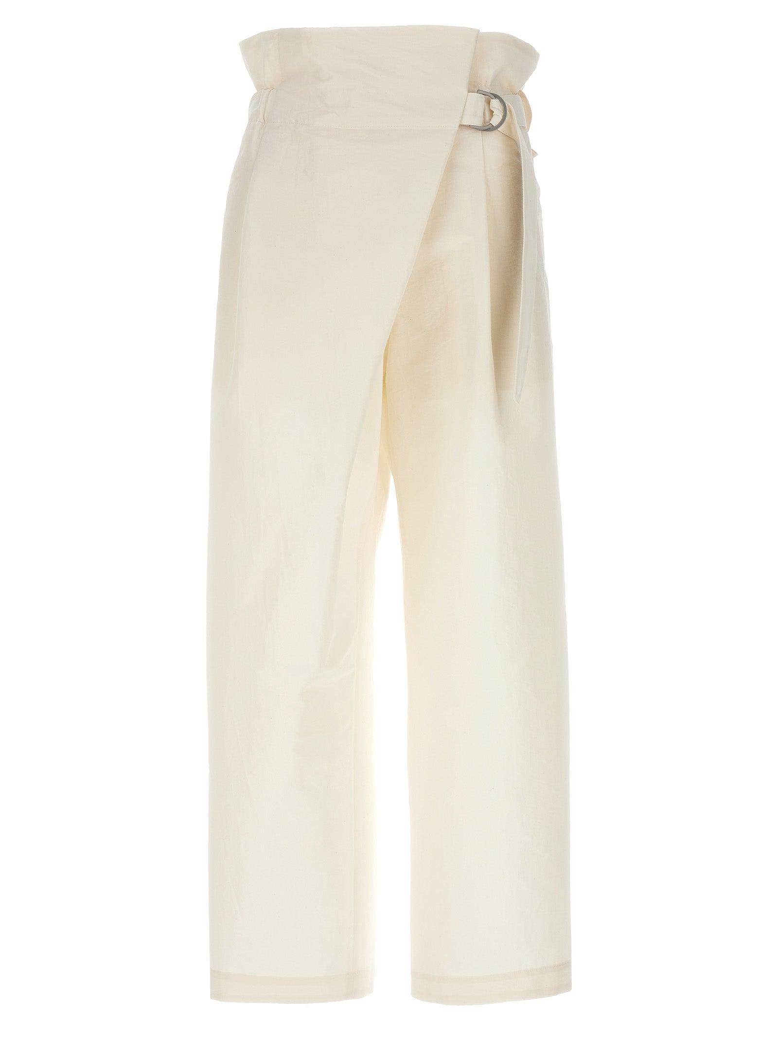 パンツ ISSEY MIYAKE 'Enfold' trousers Issey Miyake 'Enfold' Trousers in White | Lyst