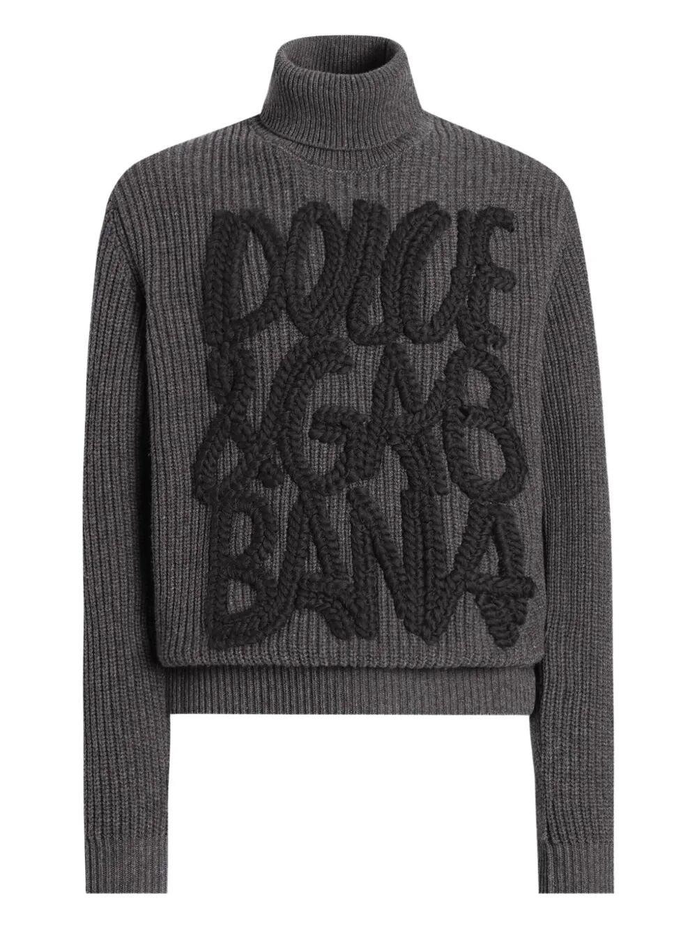 【送料&関税込】Dolce & Gabbana Logo Monogram Turtleneck DOLCE & GABBANA DG Logo Virgin Wool Sweater Sweatshirt Black